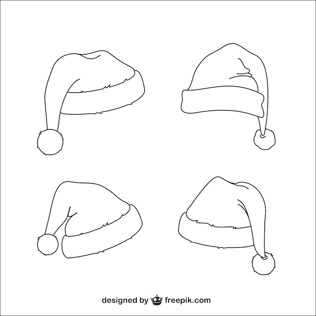 Santa Claus hats sketches