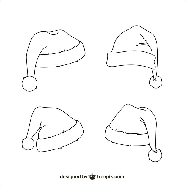 Santa Claus hats sketches