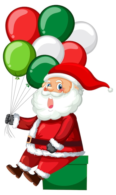 Free vector santa claus holding balloons