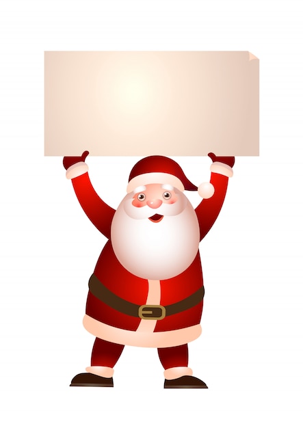 Бесплатное векторное изображение Санта-клаус держит баннер иллюстрации