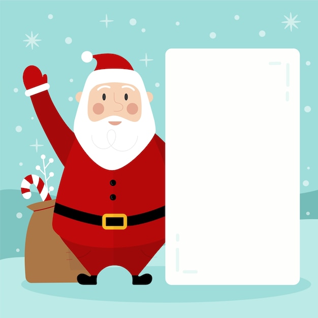 Free vector santa claus holding blank banner