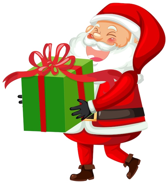 Santa Claus holding gift box