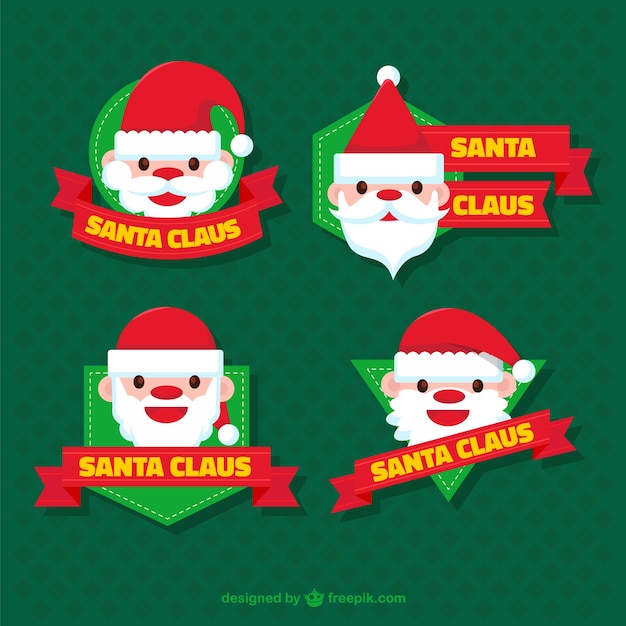 Free vector santa claus labels collection