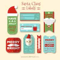 Free vector santa claus labels collection