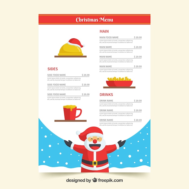 Santa claus menu