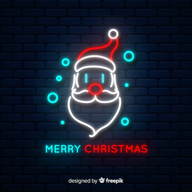 Free vector santa claus neon sign