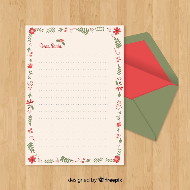 Santa claus plants letter template