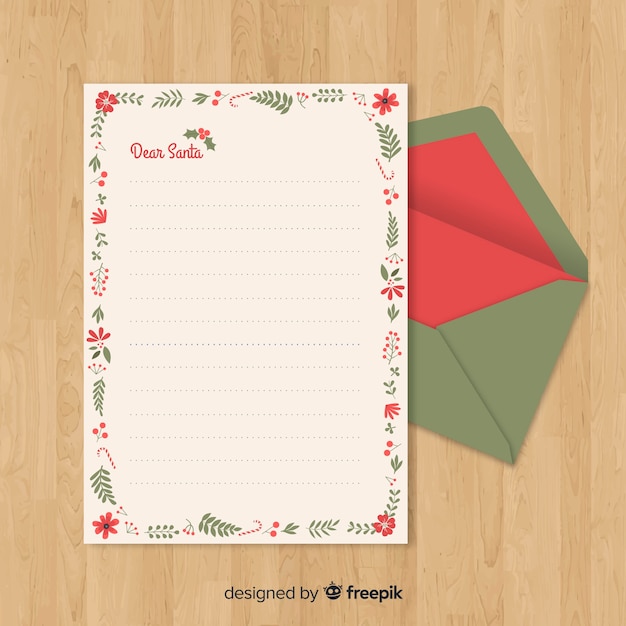 Free vector santa claus plants letter template