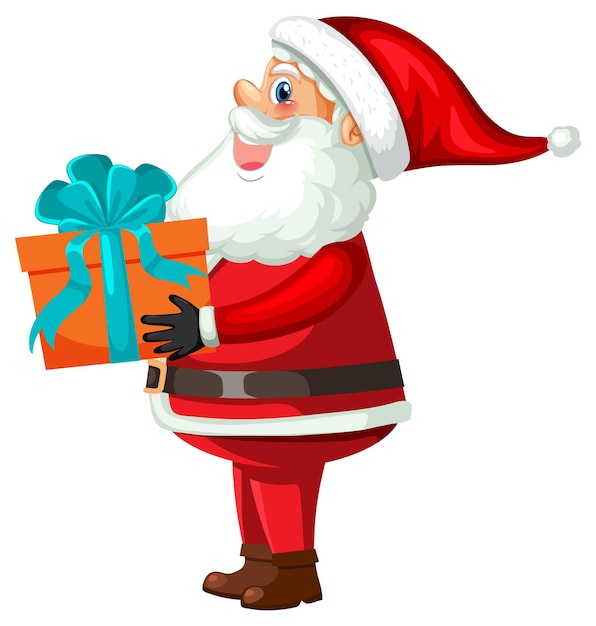 Free vector santa claus sending gift