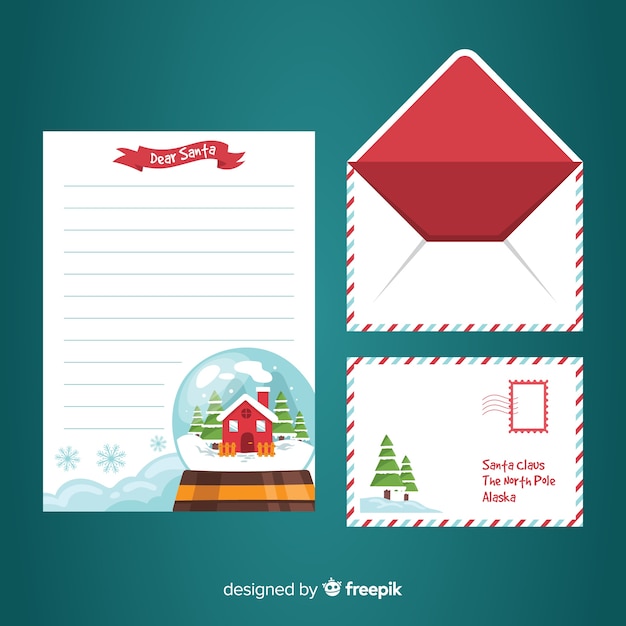 Santa claus snowball letter template