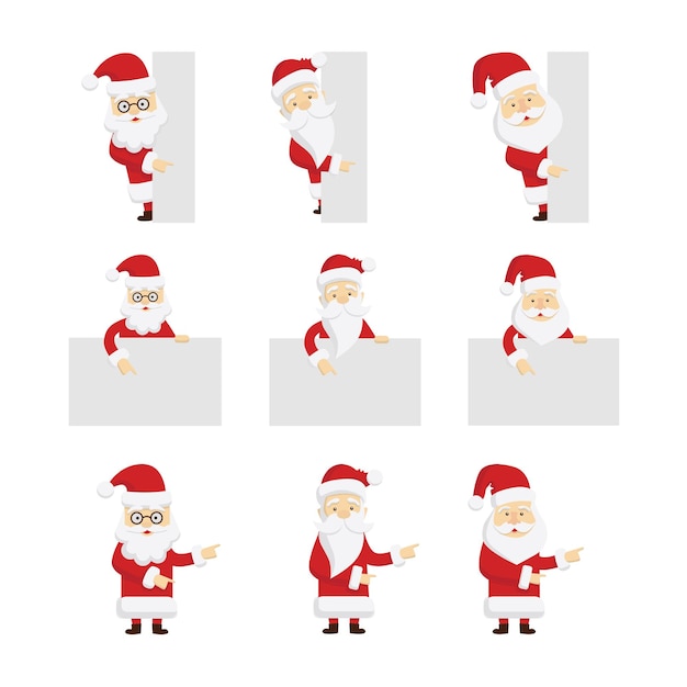 Santa claus template set isolated santa with template space for text decoration and others