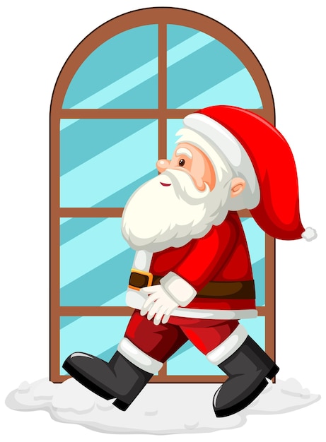 Free vector santa claus walking by the window