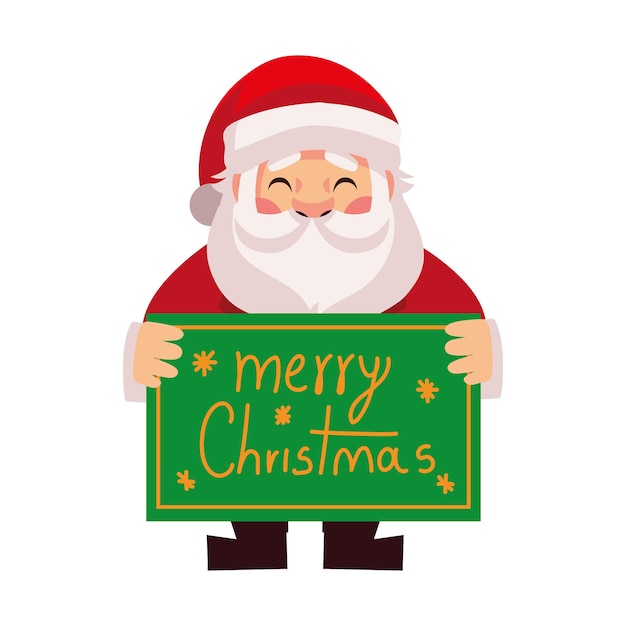 Free vector santa claus with board illustration isolated