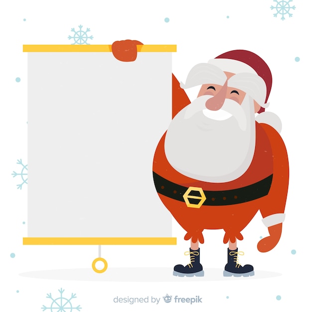 Free vector santa claus with board