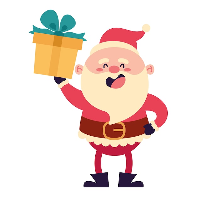 Free vector santa claus with a gift