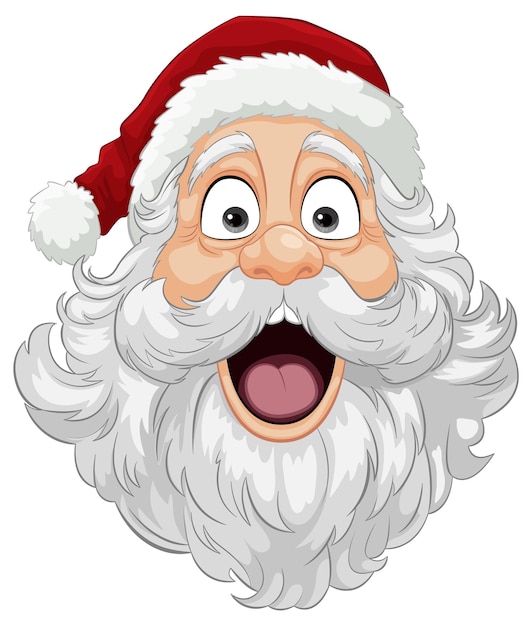 Бесплатное векторное изображение Санта-клаус с удивленным выражением лица и векторным стилем