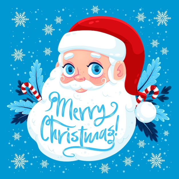 Free vector santa claus with typography