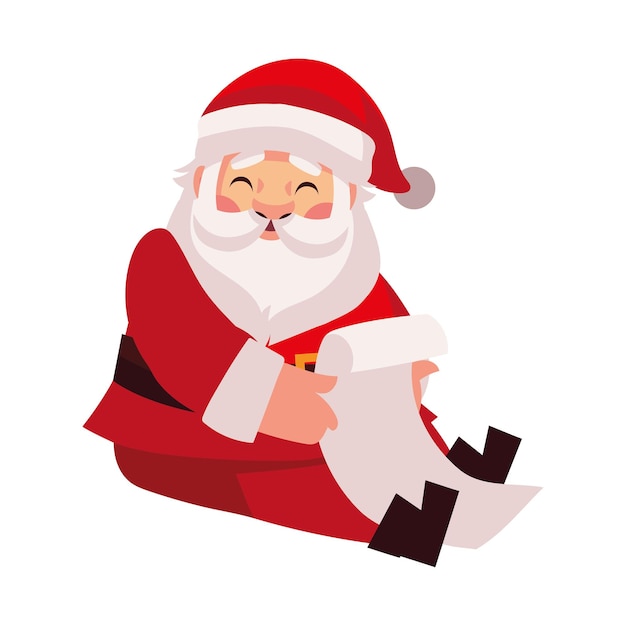 santa claus with wish list illustration