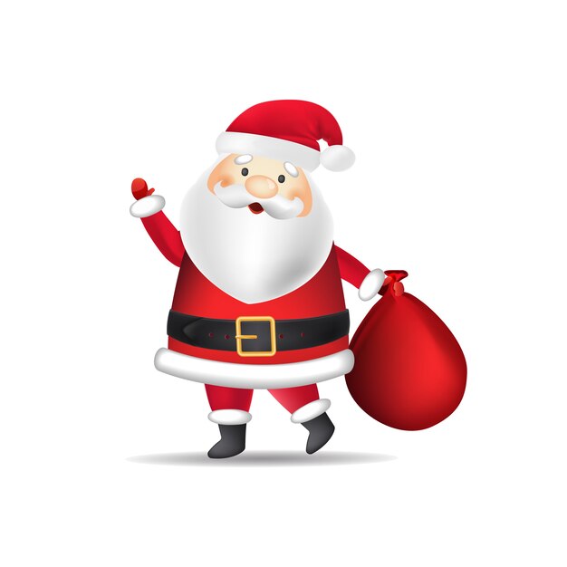 Санта-Клаус в костюме с мешком