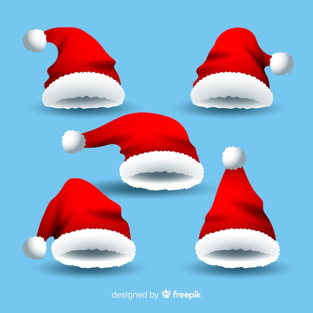 Free vector santa hat collection