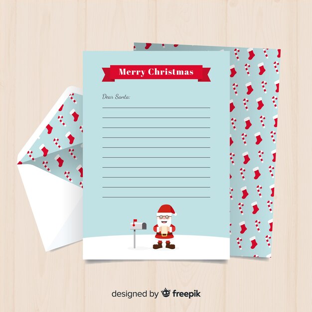 Рождественский шаблон письма почтового ящика Санта