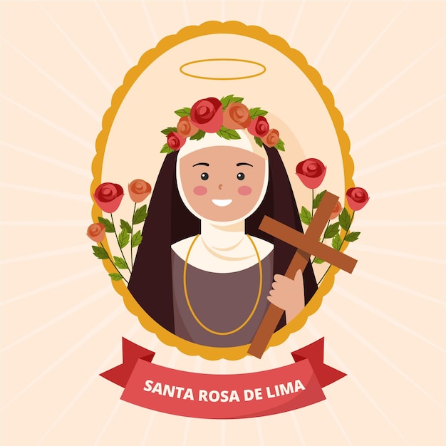 Vettore gratuito illustrazione di santa rosa de lima