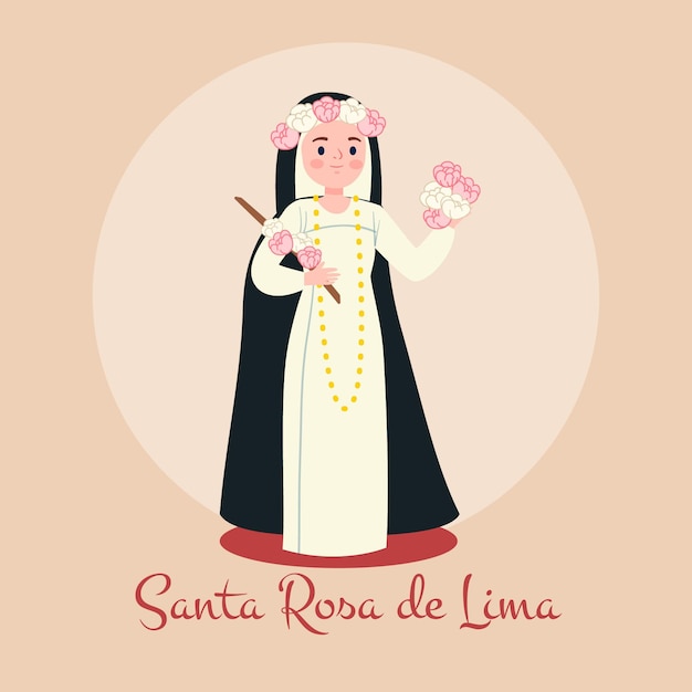 Vettore gratuito illustrazione di santa rosa de lima