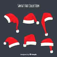 Free vector santa's hat christmas collection in flat design