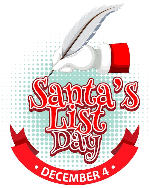 Santa's list day text banner design