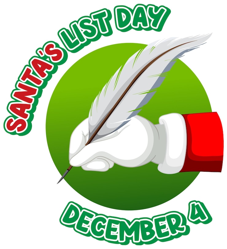 Free Vector santa's list day text banner design