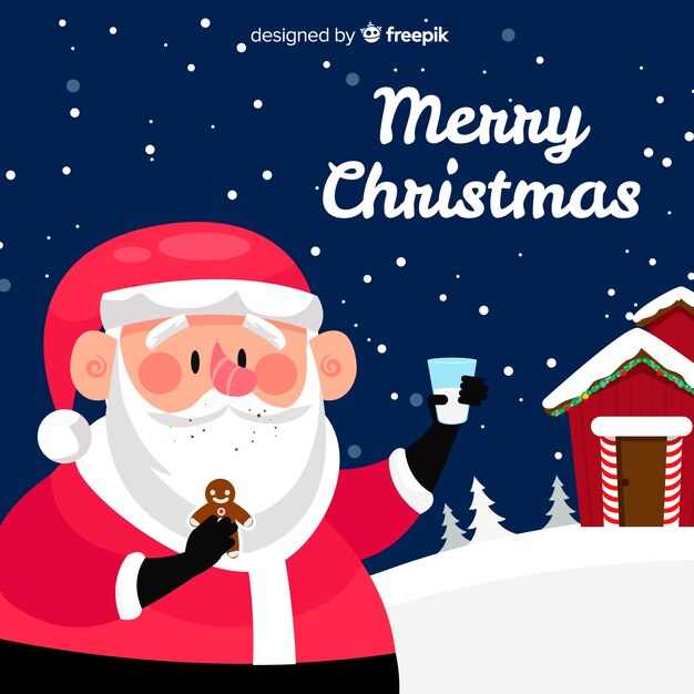 Santa snack christmas background