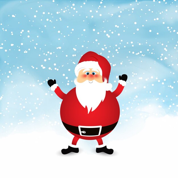 Santa on snowy watercolour background 