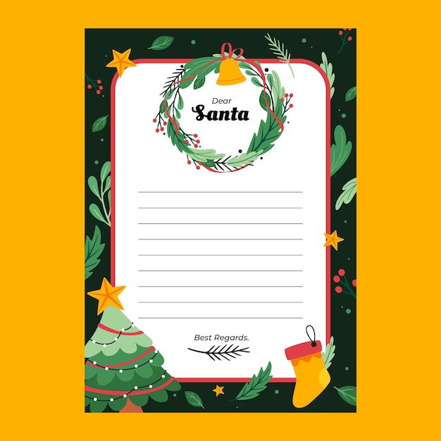 Free Vector Santa wishes letter template