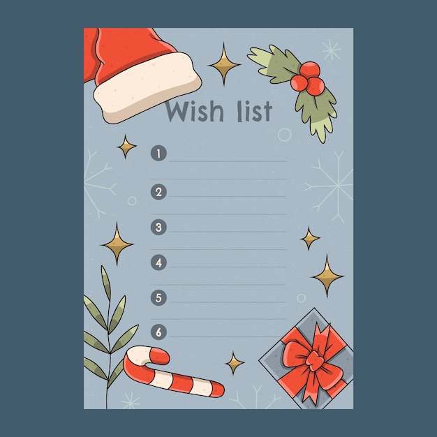 Free vector santa wishes letter template