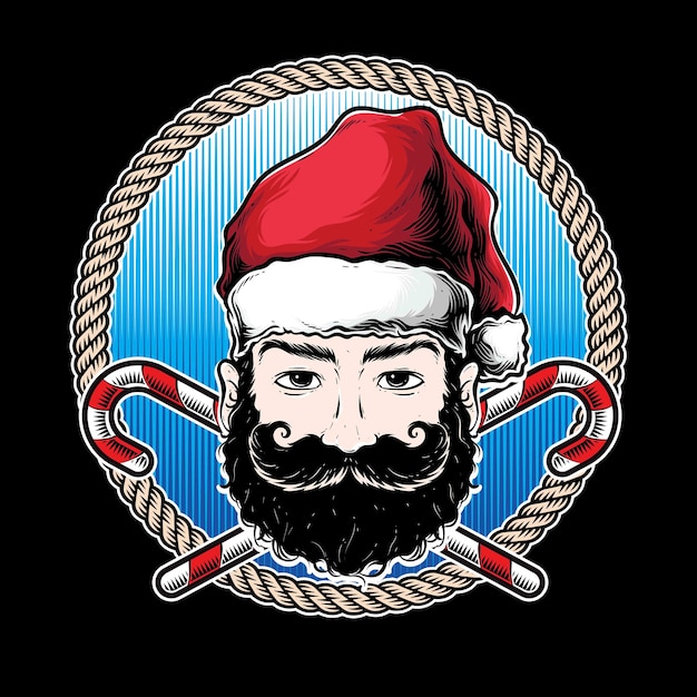 Санта с черной бородой логотип