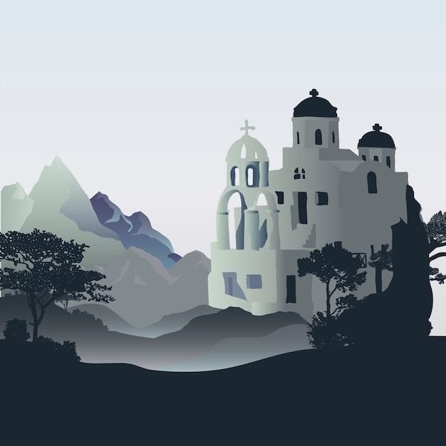 Бесплатное векторное изображение Санторини кикладские дома дизайн вектор дизайн