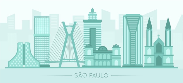 Sao paulo landmark in blue tones