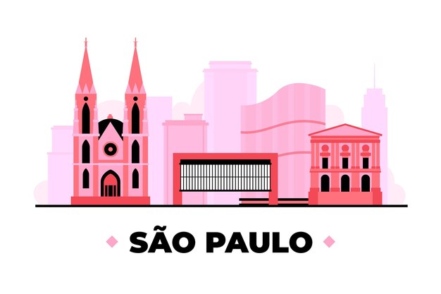 Sao paulo landmark in pink tones