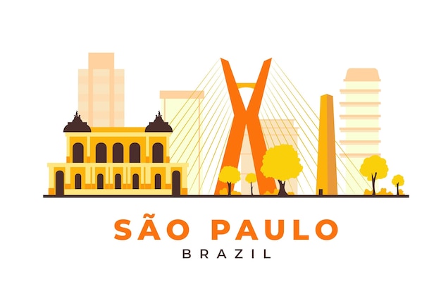 Достопримечательность Сан-Паулу в желтых тонах