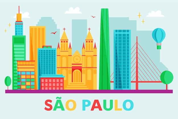 Бесплатное векторное изображение Иллюстрация горизонта сан-паулу