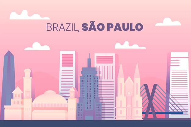 Бесплатное векторное изображение Сан-паулу - линия горизонта