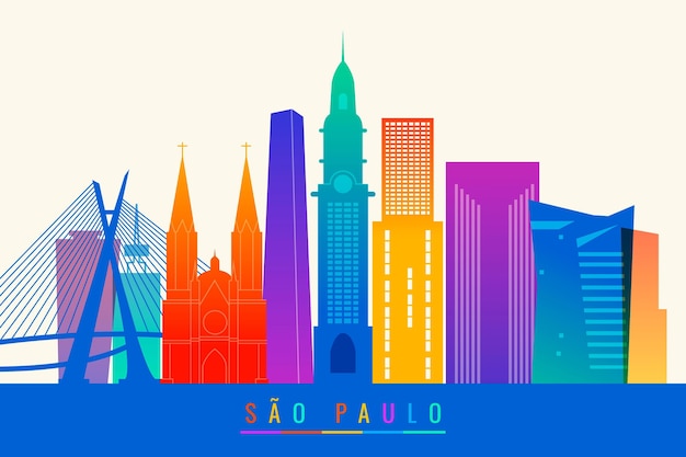 Free vector são paulo skyline