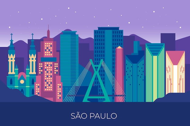 Vettore gratuito skyline di sao paulo