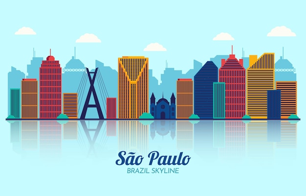 Vettore gratuito skyline di sao paulo