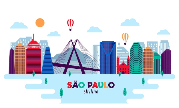 Vettore gratuito skyline di sao paulo