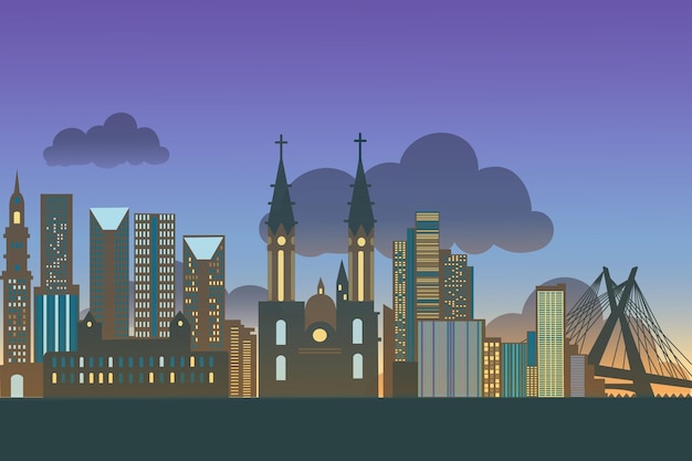 Free vector sao paulo skyline