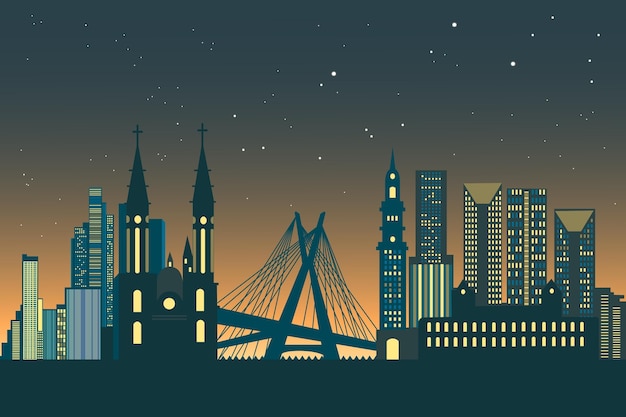 Free vector sao paulo skyline