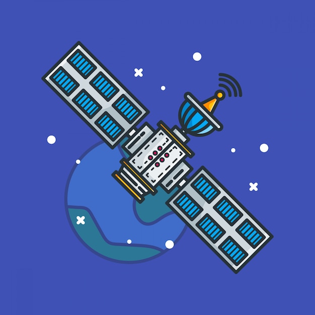 Illustration of satellite | Free Vector