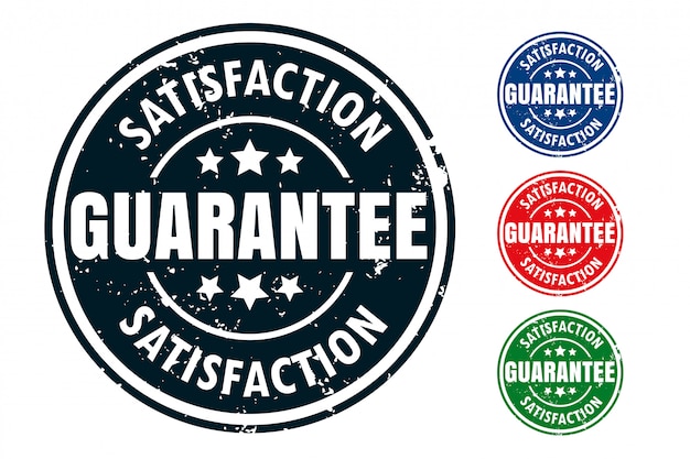 Satisfaction guarantee rubber stamp seal design set