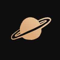 Free vector saturn gold  space doodle sticker